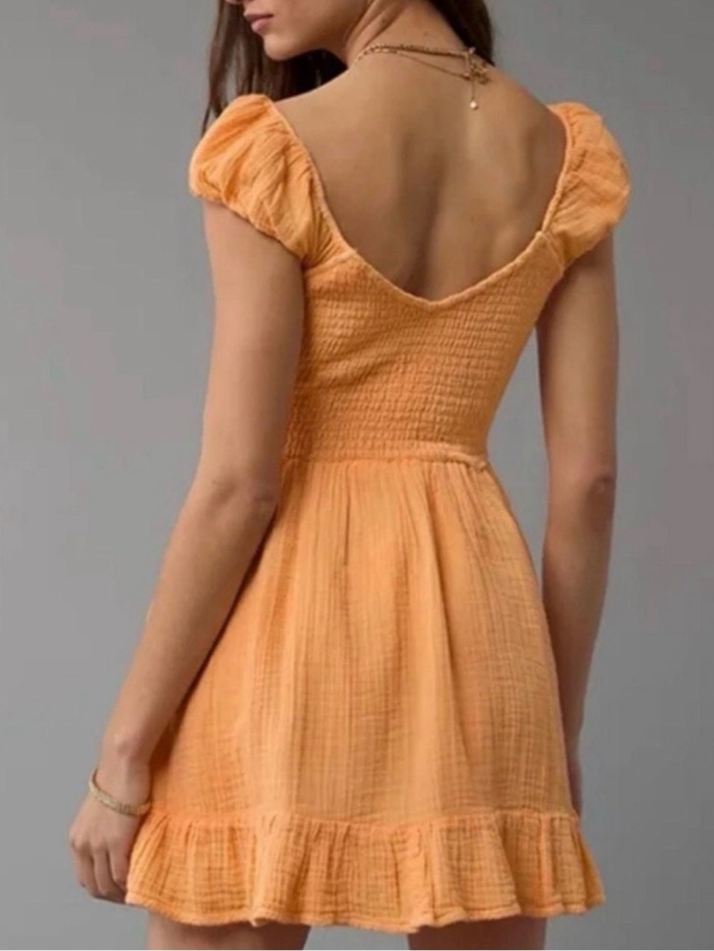 American Eagle Outfitters Gauzy Dress with Ruffle Hem